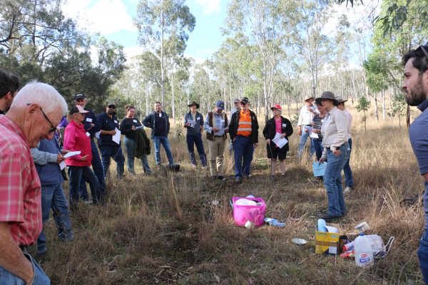 Scientists explaining about the organic farming practices.